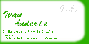 ivan anderle business card